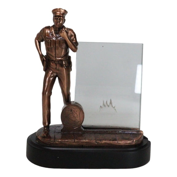 Men in Blue Police Cop Officer On Duty Picture Frame 4"X6" Photo Figurine