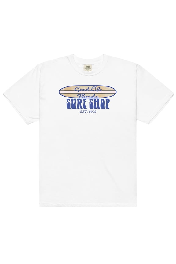 Men&rsquo;s Premium Garment Dyed Ring Spun Good Life Surf Shop Tee Shirt