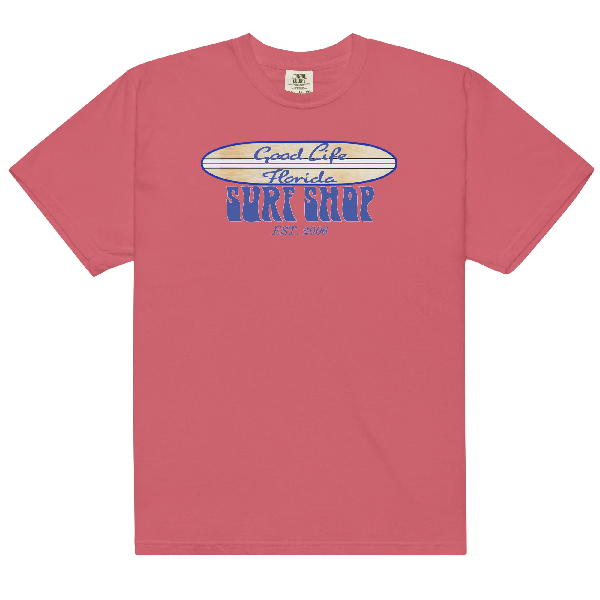Men&rsquo;s Premium Garment Dyed Ring Spun Good Life Surf Shop Tee Shirt