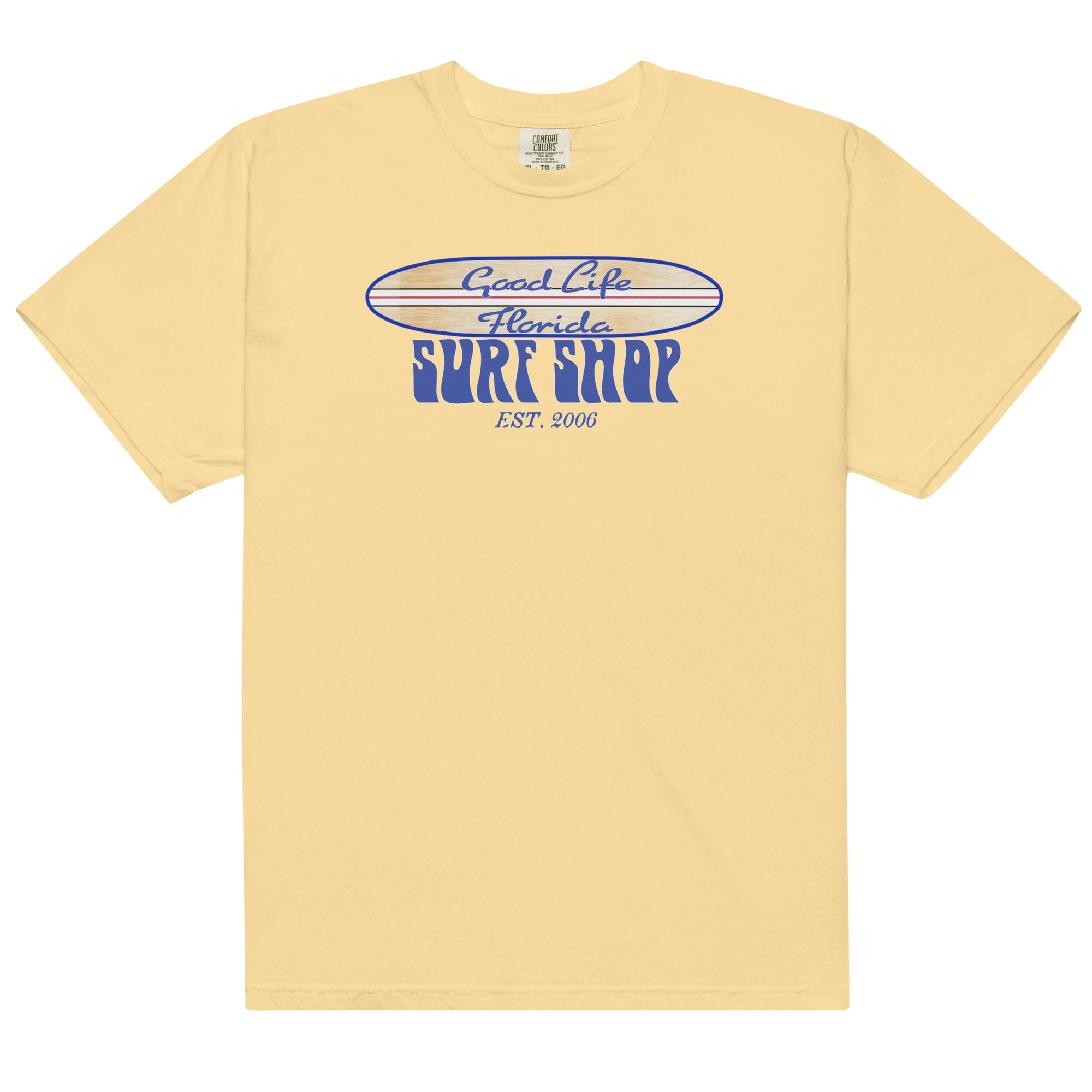 Men&rsquo;s Premium Garment Dyed Ring Spun Good Life Surf Shop Tee Shirt