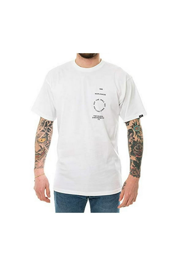 Mens Short Sleeve T-Shirt DISTORTION TYPE Vans VN0A49PVWHT1 White