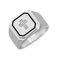 thumbnail image 1 of Men's .05 ctw Stainless Steel Diamond Accent Cross Ring, 8mm, 1 of 4