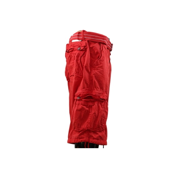 Men’s 06 Pockets Wrinkled Cargo Shorts – Red