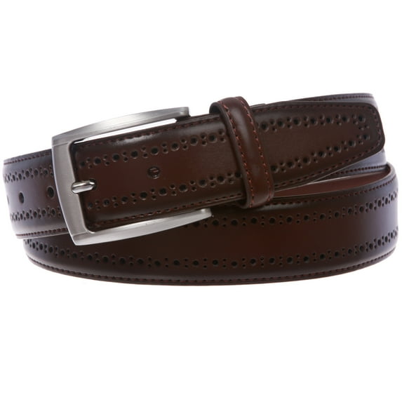 Men's 1 1/4" Feather Edged Leather Dress Belt