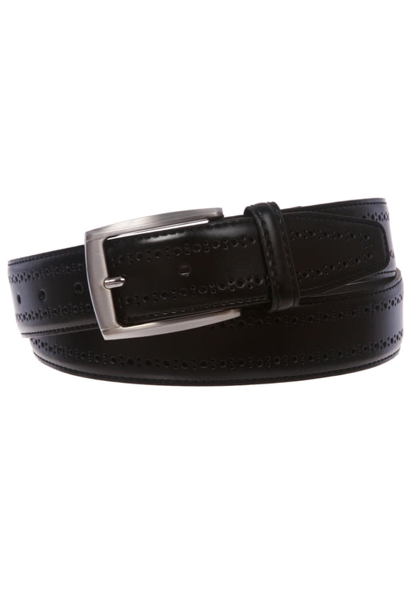 Men's 1 1/4" Feather Edged Leather Dress Belt