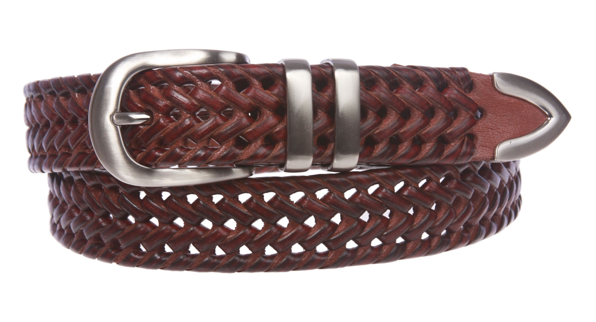 Men's 1 1/8 Inch (30 mm) Braided Leather Dress Lacing Belt - Walmart.com