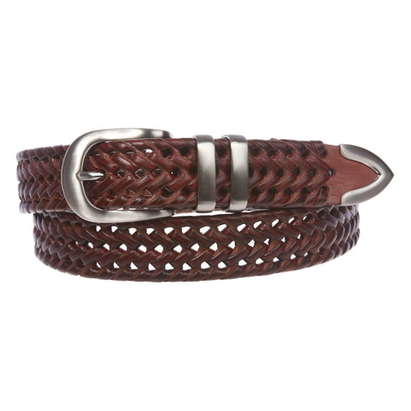 Men's 1 1/8 Inch (30 mm) Braided Leather Dress Lacing Belt
