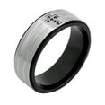 thumbnail image 1 of Men's 1/20 Carat T.W. Black Diamond Stainless Steel Cross Band, 8mm, 1 of 5