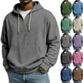 thumbnail image 1 of Men's 1/4 Zip Hooded Sweatshirt for Casual Wear, Winter Lounge, and Christmas Relaxation,Light Blue,M, 1 of 6