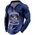 thumbnail image 1 of Men's 1/4 Zip Long Sleeve T-Shirts Micro-Fleece Golf Tops Quick Dry Running Gym Activewear Blue L, 1 of 6