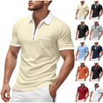 thumbnail image 1 of Men's 1/4 Zip Short Sleeve Golf Shirts Pique Mesh Moisture Wicking Collared Shirt Business Casual Contrast Collar Athletic Tops with Pocket Summer Tennis, 1 of 10
