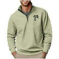 thumbnail image 1 of Men's 1/4 Zip Sweatshirts,Fleece Sweatshirt for Men Tree Printed Half Zip Outwears Lightweight Work Pullover Long Sleeve Tops Polos Collar Sweaters for Fall and Winter, 1 of 4