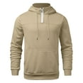 thumbnail image 1 of Men's 1/4 Zipper Hooded Sweatshirt Solid Winter Workout Hoodies Casual Fashion Pullover Tops Fitness Hiking Outfit, 1 of 3