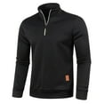 thumbnail image 1 of Men's 1/4 Zipper Pullover,Fleece Sweatshirt for Men Stand Collar Quarter Zip Pullover Top Big and Tall Long Sleeve Solid Cozy Sweater Shirt Plus Size, 1 of 4
