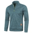 thumbnail image 1 of Men's 1/4 Zipper Pullover,Fleece Sweatshirt for Men Stand Collar Quarter Zip Pullover Top Big and Tall Long Sleeve Solid Cozy Sweater Shirt Plus Size, 1 of 4