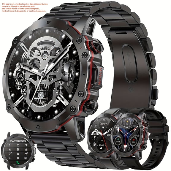 Men's 1.43" HD Smart Watch: Call Answer/Dial, Fitness/Sleep/Calorie Tracking, Wireless Call, Compatible with Android & iPhone