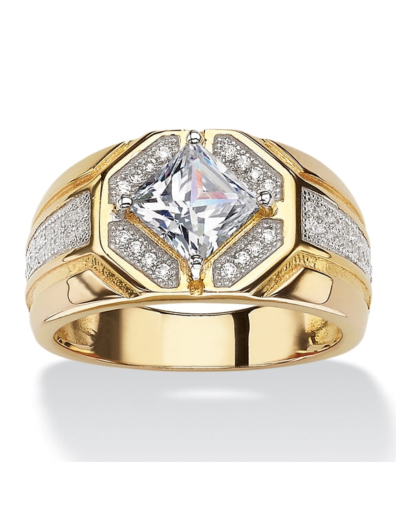 Men's 1.44 TCW Cubic Zirconia Octagon Ring in 14k Gold-Plated