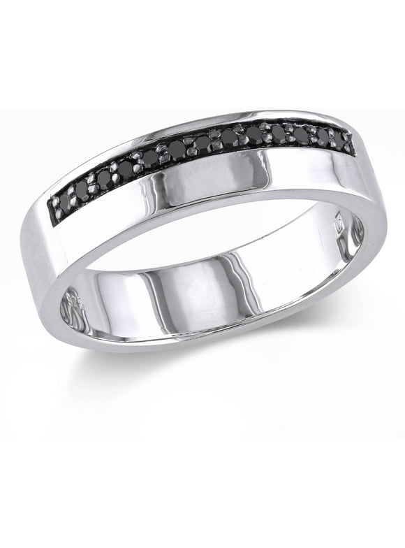 Men's 1/5 Carat T.W. Black Diamond Sterling Silver Anniversary Ring
