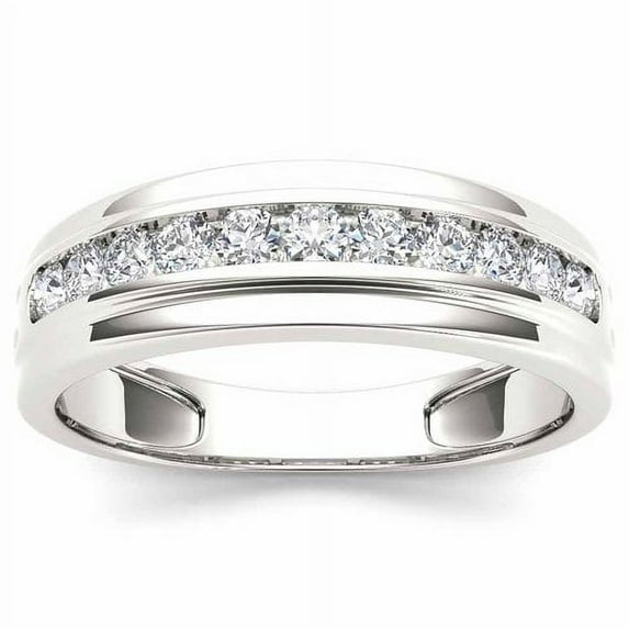 Men's 1/5 Carat T.W. Diamond 10kt White Gold Wedding Band