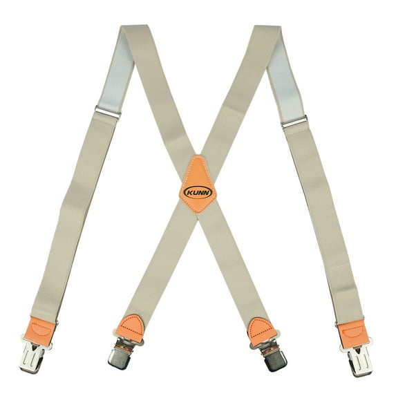 Men's 1.5 inch Wide Suspender Fully Elastic Khaki Adjustable Suspenders