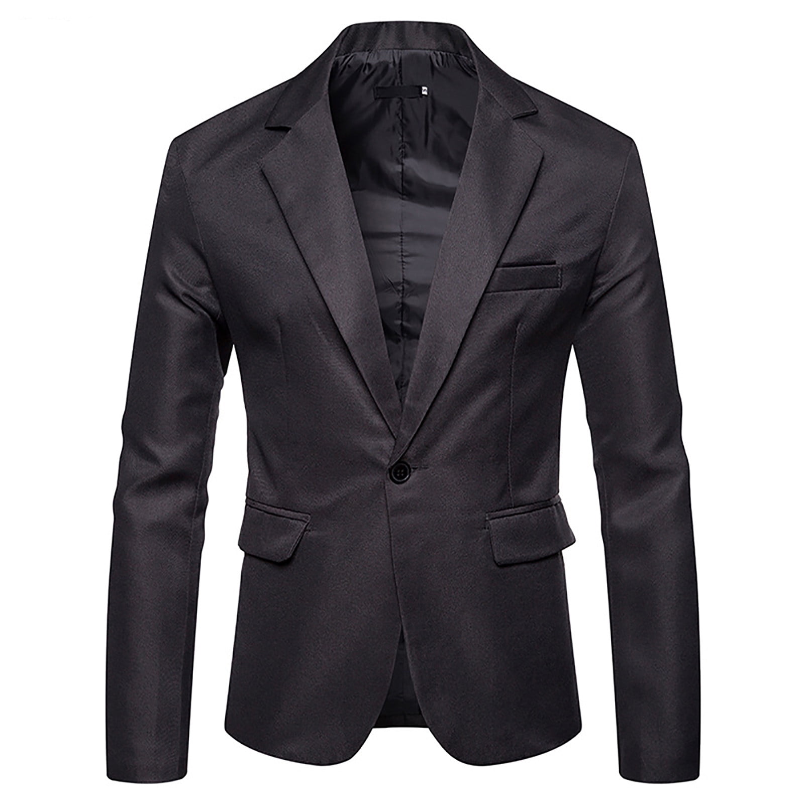 Men s 1 Button Business Dress Blazers Solid Slim Casual Long