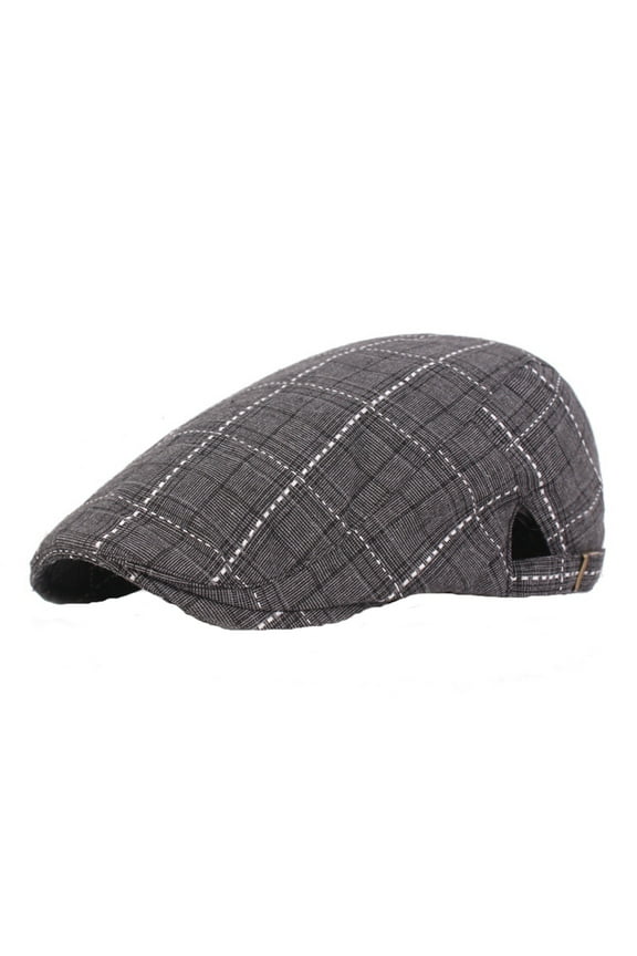 Men's 1-Pack Newsboy Flat Cap, Cotton Adjustable & Breathable – Irish Cabbie Hat for Driving, Hunting & Daily Wear,Dark Gray,One Size,Dailypoc