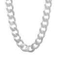 thumbnail image 1 of Men's 10.5mm Solid .925 Sterling Silver Flat Cuban Link Curb Chain Necklace, 24 inches, 1 of 7