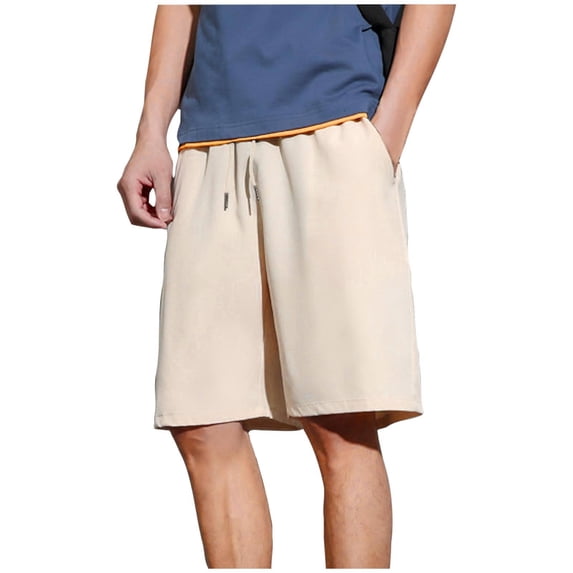 Men's 10" Inseam Athletic Shorts Breathable Quick Dry Short Pants for Hiking, Casual Knee Length Elastic Waist Drawstring Loose Fit Workout Sports Beach Travel
