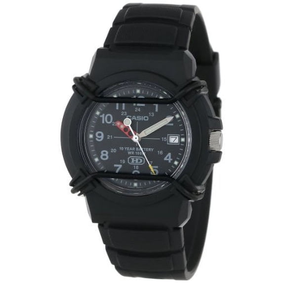 Men's 10-Year Battery Sport Analog Watch, Black Resin Strap