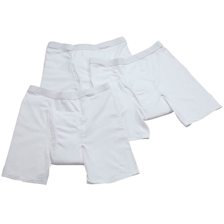 Men's 10 oz. Incontinence Boxer Briefs, 3-Pack, White, Medium
