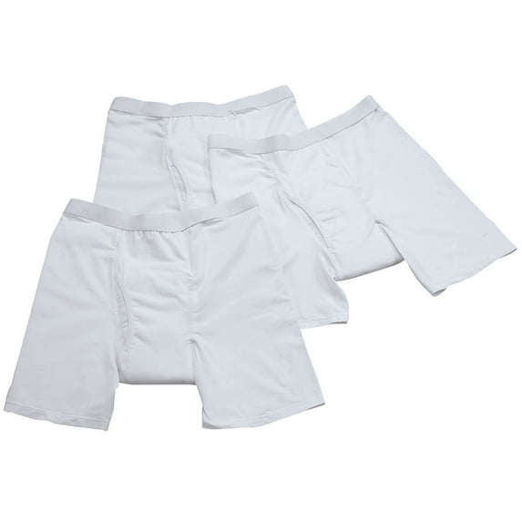 Men's 10 oz. Incontinence Boxer Briefs, 3-Pack, White, Small