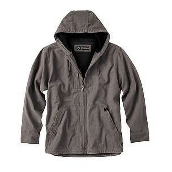 Men's 100% Cotton 12 oz. Canvas/Polyester Thermal Lining Hooded Tall Laredo Jacket - GRAVEL - XLT