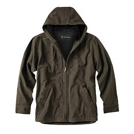 Men's 100% Cotton 12 oz. Canvas/Polyester Thermal Lining Hooded Tall Laredo Jacket - TOBACCO - 2XT