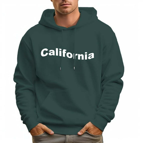 Men's 100% Cotton California Hoodie 330g Heavy Pocket Hood