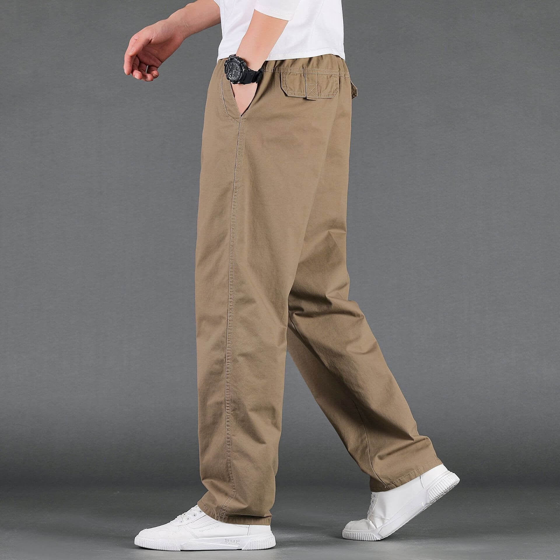 Mens 100% Cotton Cargo Pants Casual Drawstring Sports Outdoor Pants -  Walmart.com