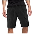 thumbnail image 1 of Men's 100% Cotton Classic Fit Army Utility Multi Pocket Chino Cargo Shorts (Black, 44), 1 of 3