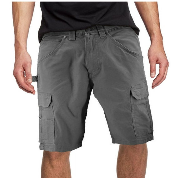 Men's 100% Cotton Classic Fit Army Utility Multi Pocket Chino Cargo Shorts (Grey, 34)