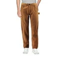 thumbnail image 1 of Men's 100% Cotton Classic Fit Work Jeans Hammer Loop Carpenter Denim Pants (Camel, 36W x30L), 1 of 3