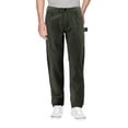 thumbnail image 1 of Men's 100% Cotton Classic Fit Work Jeans Hammer Loop Carpenter Denim Pants (Olive, 44W x30L), 1 of 3