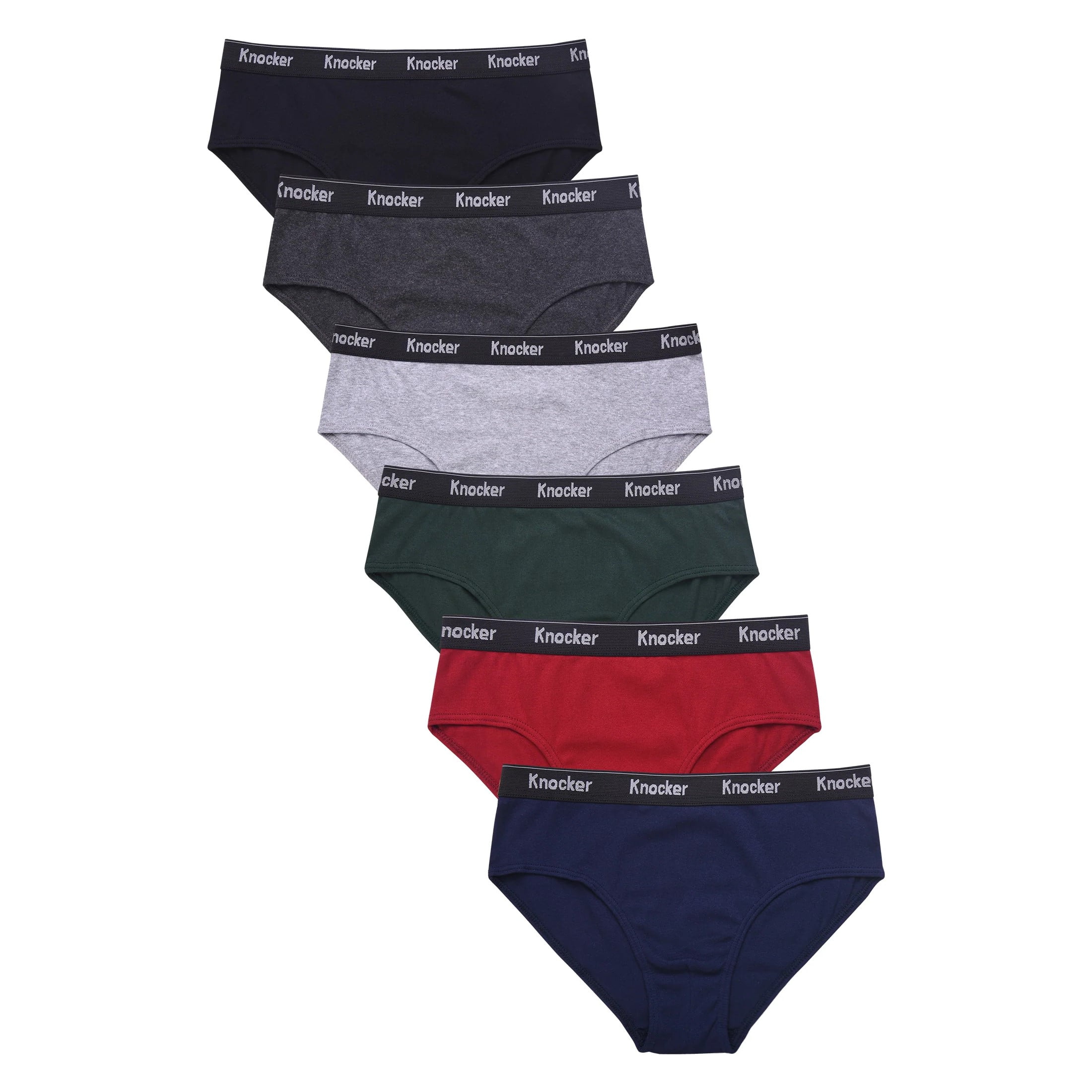Men's 100% Cotton Color Band Bikini Briefs, Multi-Colors XL, 6-Pack ...