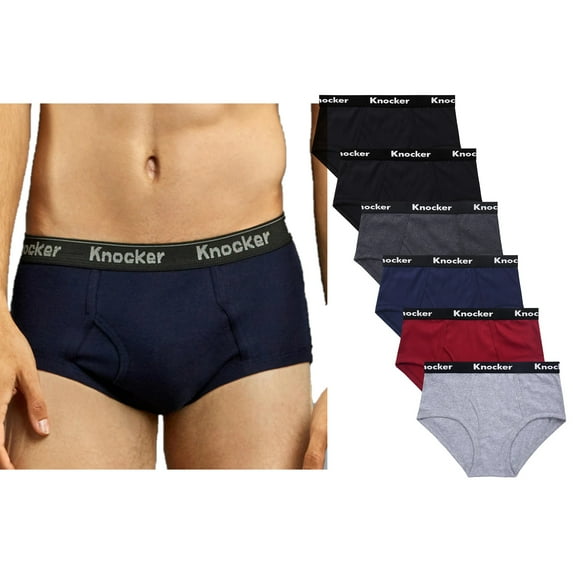 Men's 100% Cotton Color Band Briefs, Multi-Colors S, 6-Pack