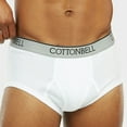 thumbnail image 1 of Men's 100% Cotton Color Band Briefs, Underwear, White XL, 6-Pack, 1 of 4