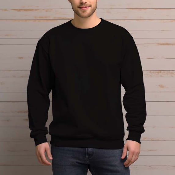 Men's 100% Cotton Crew Neck Sweatshirt Loose Soft Basic Pullover Sweatshirt