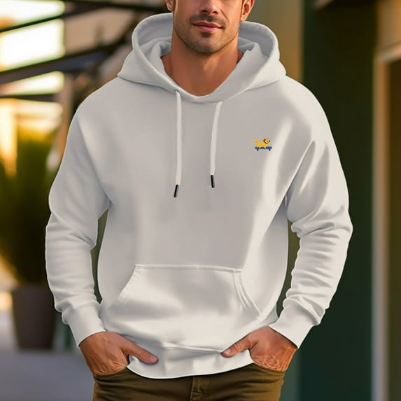 Men's 100% Cotton Dachshund Pattern Hoodie 450g Thick Pocket Hood