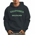 thumbnail image 1 of Men's 100% Cotton Green CALIFORNIA Hoodie 330g Thick Pocket Hood, 1 of 16
