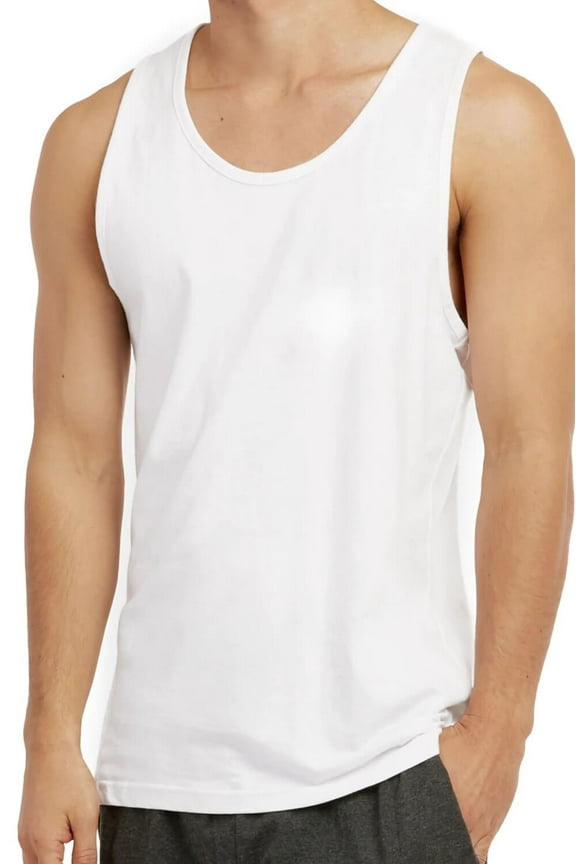 Men’s 100% Cotton Heavyweight Tank Top, White XL, 1 Pack