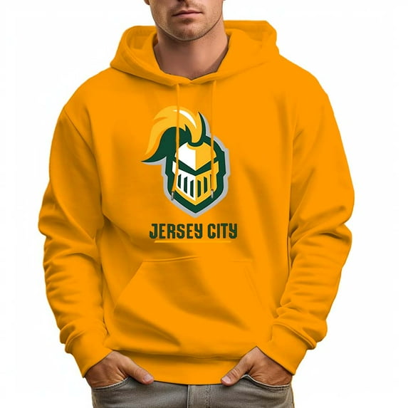 Men's 100% Cotton JERSEY CITY Hoodie 330g Heavy Pocket Hood