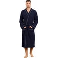Men's 100% Cotton Lightweight Robe, Soft Breathable Bathrobe with ...