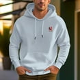 thumbnail image 1 of Men's 100% Cotton Red Rooster Pattern Hoodie 450g Thick Pocket Hood, 1 of 15