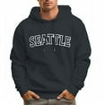thumbnail image 1 of Men's 100% Cotton SEATTLE Hoodie 330g Thick Pocket Hood, 1 of 16